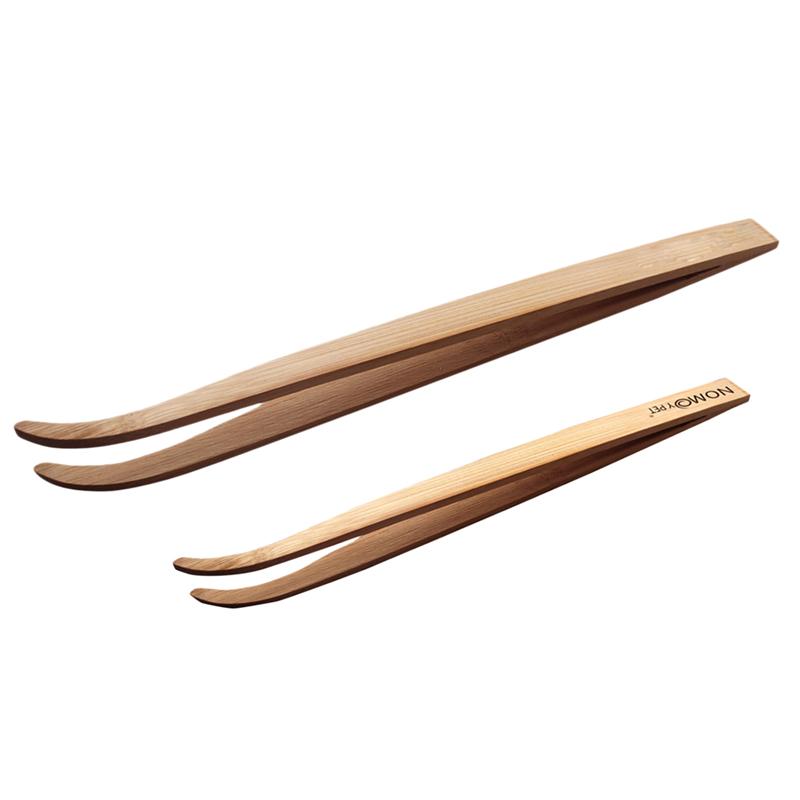 2 stk krybdyr fodring pincet bambus pincet klips frø edderkop værktøj til terrarie affald rengøring mad fodring  (28cm+16.5cm)