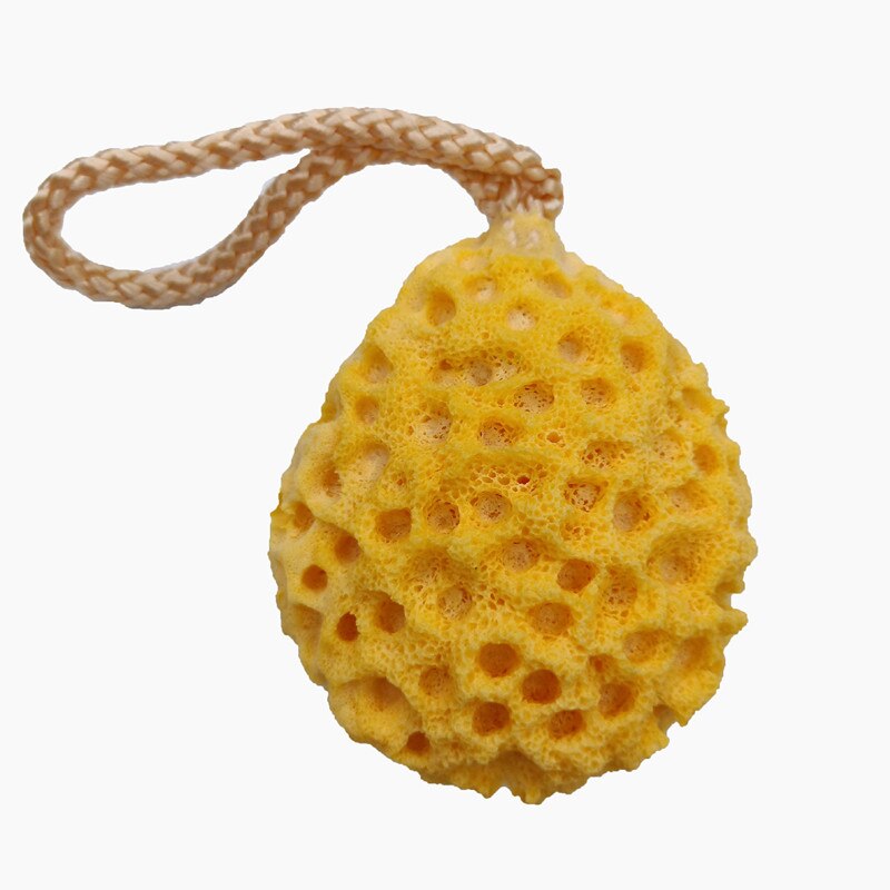 Pelota de baño suave en forma de panal con gotas de agua, esponja para ducha, frotar cuerpo, cepillos de baño para niños y adultos, suministros para Baño: Dorado