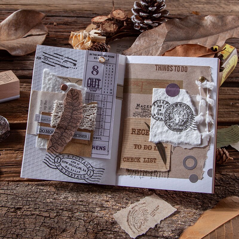 12 unids/lote sello antiguo serie matasellos DIY sellos de goma madera para scrapbooking papelería scrapbooking sello estándar