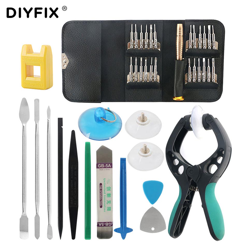DIYFIX Mobile Phone Repair Tools Opening Screwdriver Set for iPhone MacBook Xiaomi Tablet PC Small Toy Disassemble Hand Tool Kit: 38 in 1