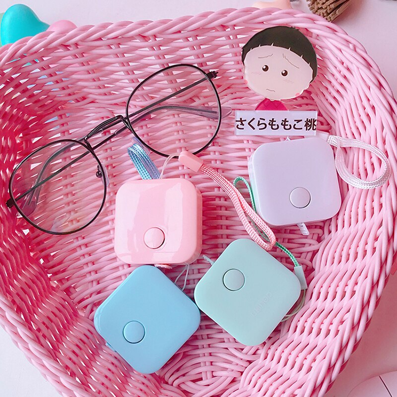 Przenośny kolorowy brelok 1.5m wysuwana linijka centymetr/Cal miarka mini linijka ładny wzór doskonały robić podróży kemping