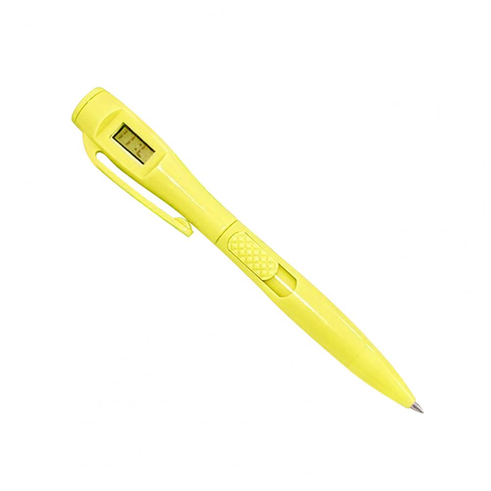 1pc Novità Penna a sfera con orologio digitale Penna elettronica Penne per esami Penna per orologi Penna per firma Scrittura Fornitura di cancelleria per la scuola: giallo