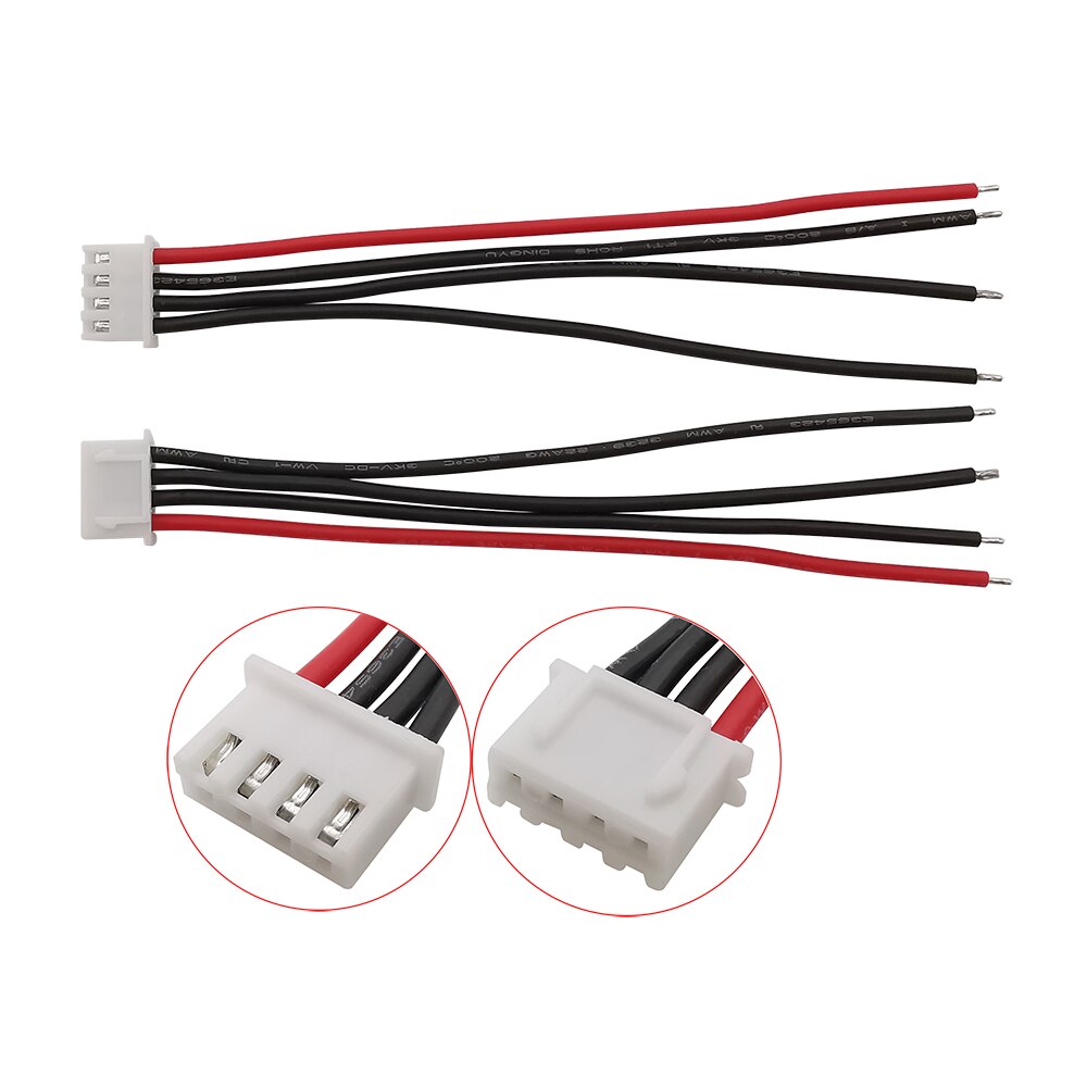 5Pcs JST XH Connectors Adapter Plug 1s 2s 3s 4s 5s 6s 7s JST-XH Balance Changer Cable 22AWG Silicone Wire for Lipo Battery: 3S 4 Pin / 15CM