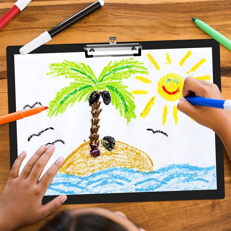 STOBOK A3 Horizontal Clipboard Drawing Paper Clip Pad Thick Plastic Writing Pad Office File Folder Clip (Black)