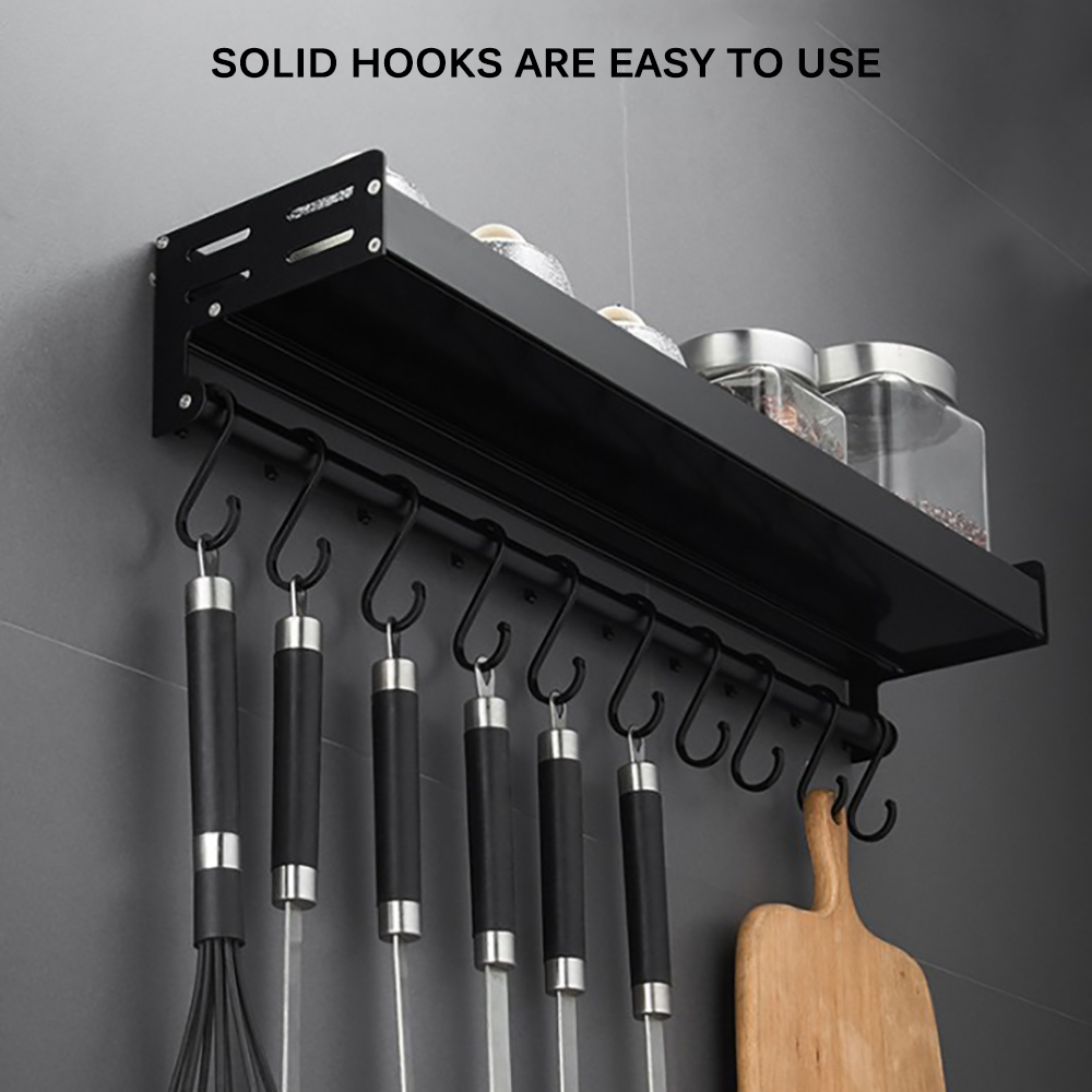 12Pcs Space Aluminum S Shaped Hooks Kitchen Spoon Pan Pot Utensils Hangers Clasp Over The Door Closet Clothes Rack Tool