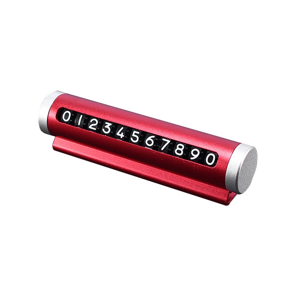 Temporary Stop Sign Mini Car Parking Card Phone Number Plate Support Scroll Adjustment: Red
