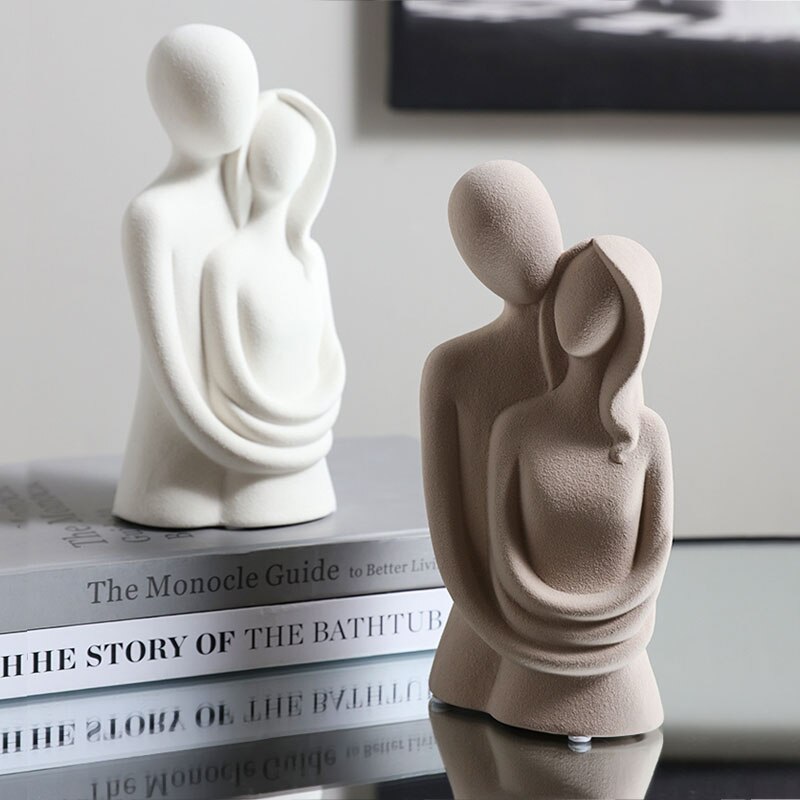 Image showcasing Nordic Abstract Art Figures Lover Sculpture Home D... – Grandado