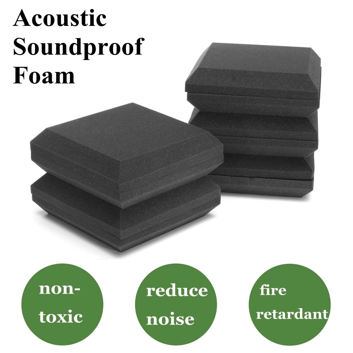10Pcs 30x30x5cm Acoustic Panels Studio Soundproofing Foam Tiles Absorption Tiles Polyurethane foam