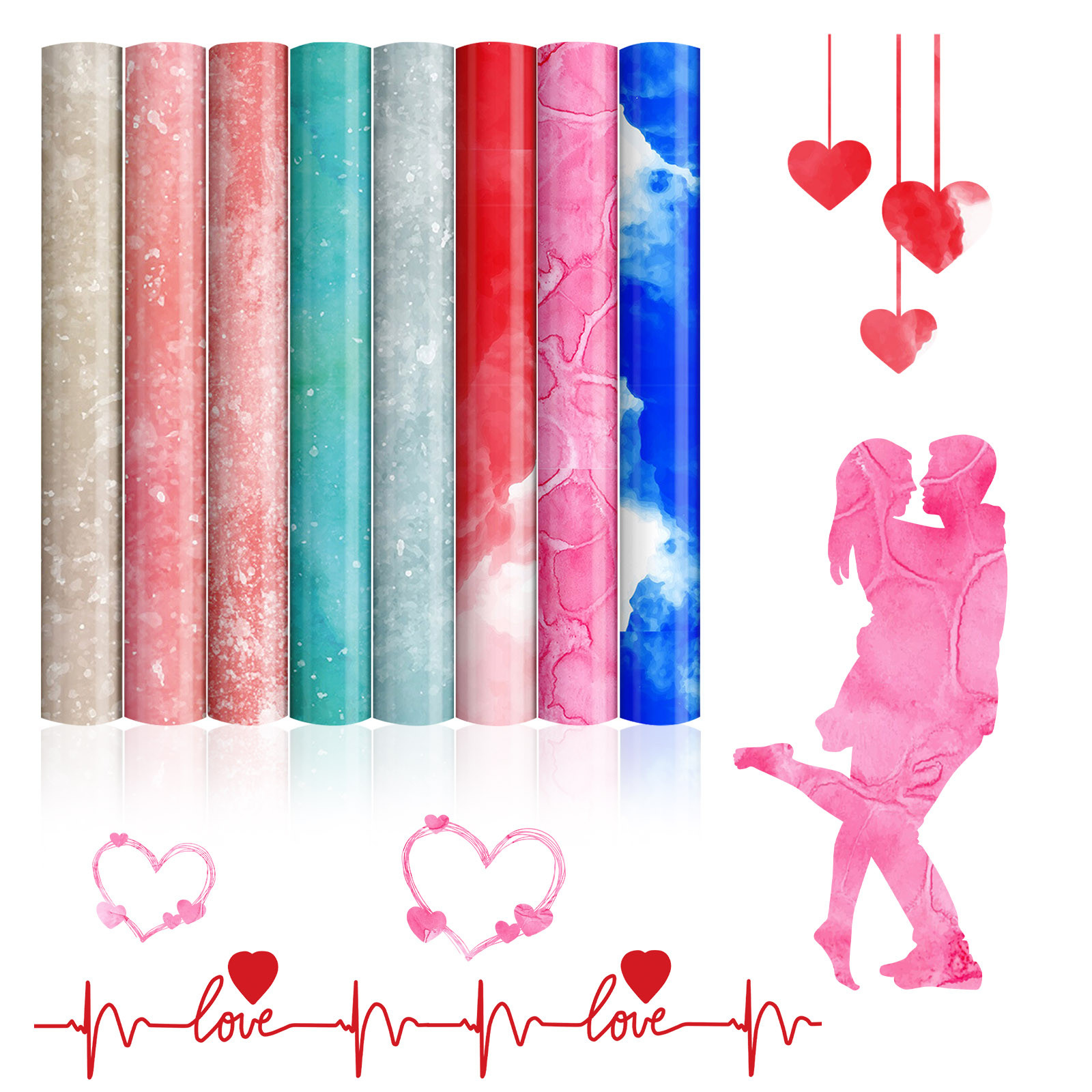 1 Roll Vinyl Heat Transfer Iron On DIY Garment Film Cricut Silhouette Paper Art Super Elastic PU Clothes Decoration Supplies