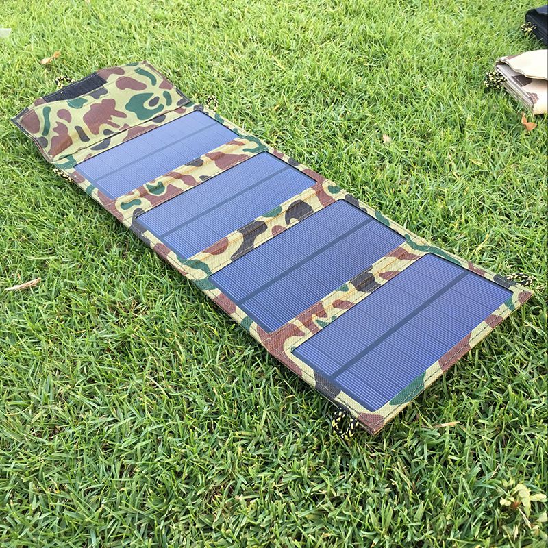 Portable 7W Solar Charger Solar Panel Solar Folding Charging Bag Mobile Phone Solar Charging Board Outdoor Camping Travel Phon