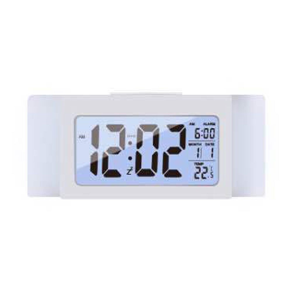 Multifunctional Digital Clock with Large Screen Display Time Temperature: White