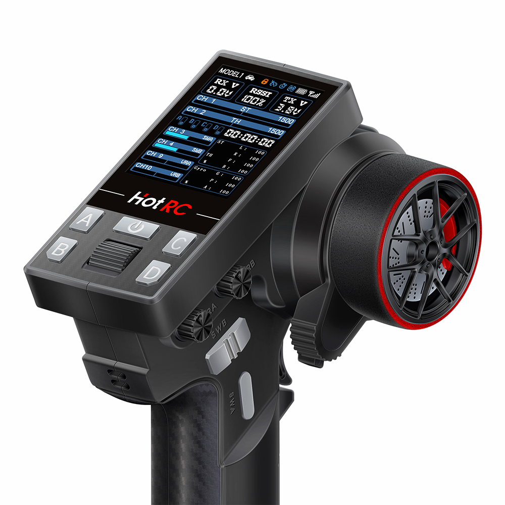 HotRC Zender CT-10B 10CH 2.4GHz Radio Systeem Afstandsbediening met F-10A PWM GFSK Ontvanger voor RC Auto Boot Model