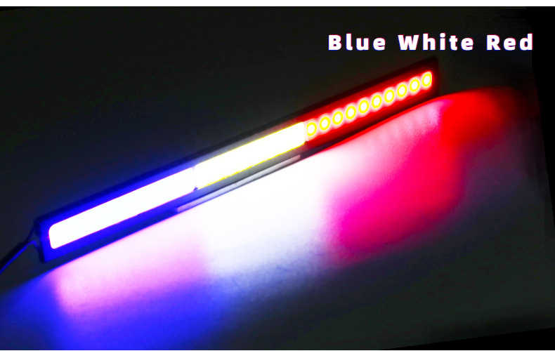 10PCS 17CM LED DRL Waterproof Driving Daytime Running Lights Strip 12V COB LED Car Aluminum Stripes Lights: Multicolour
