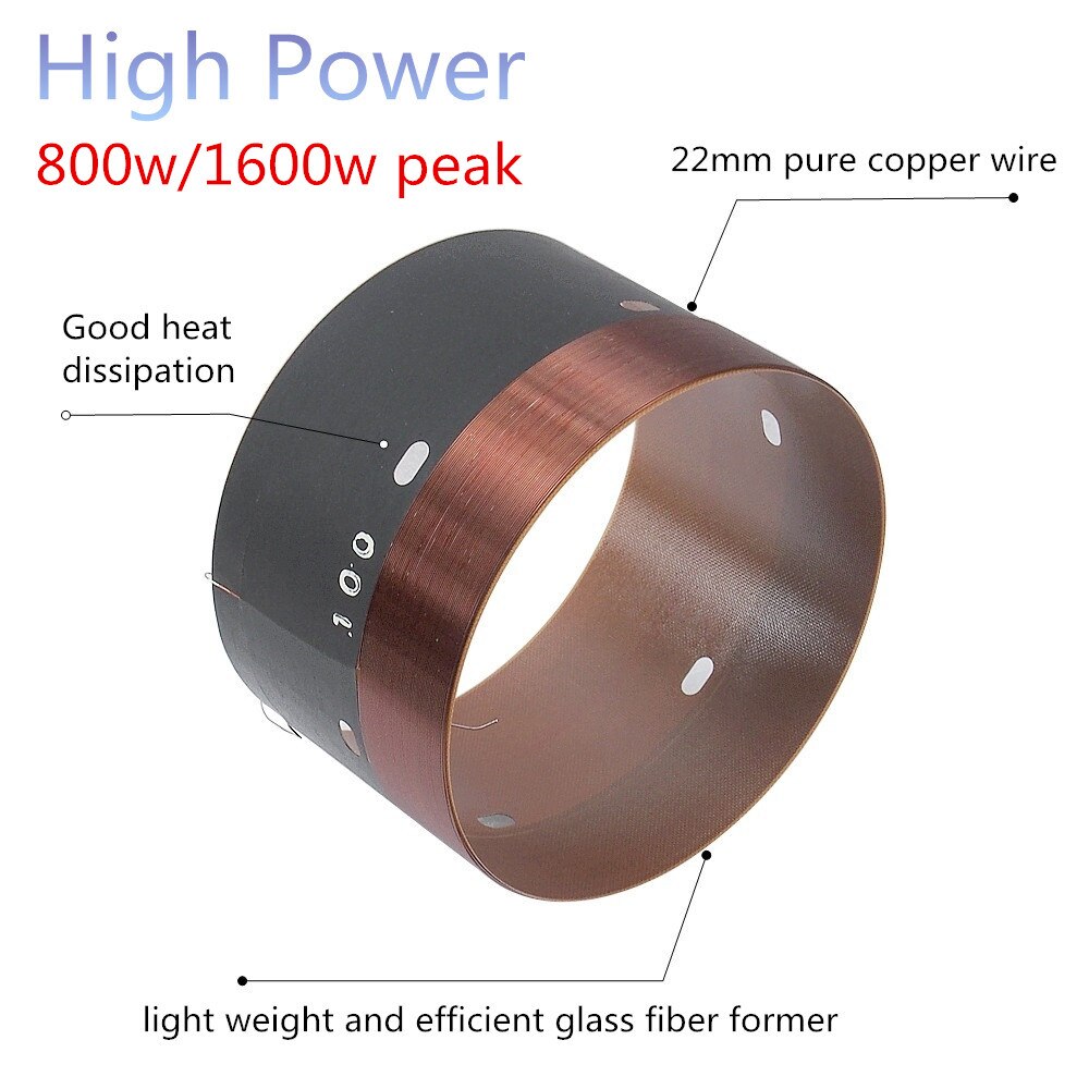 100mm højttaler bashøjttaler stemmespole 1600w max 18 tommer subwoofer bas reparationsdele med ydre 2 lag kobbertråd glasfiberformer