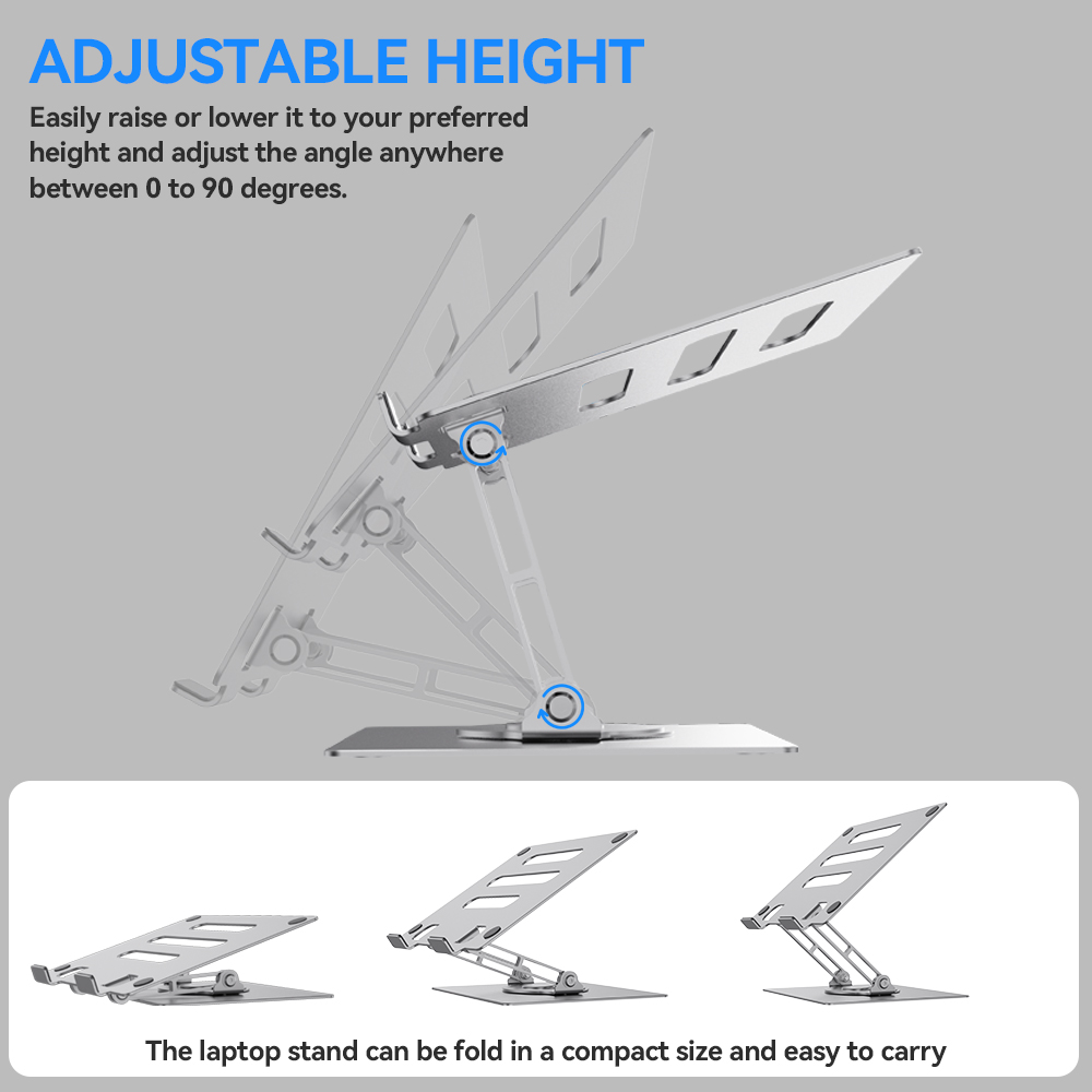 GOOJODOQ Laptop Stand Foldable Aluminum Alloy Portable Notebook Stand 10-17 Inch Macbook Air Pro Computer Bracket Laptop Holder