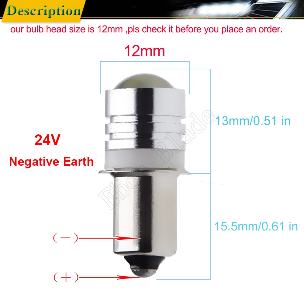 Pair P13.5S PR2 PR3 COB 1W LED Upgrade Bulb White For Flashlight LED Replacement Torch Work Light Lamp 3V 6V 12V 18V 24V 30V: 24V DC