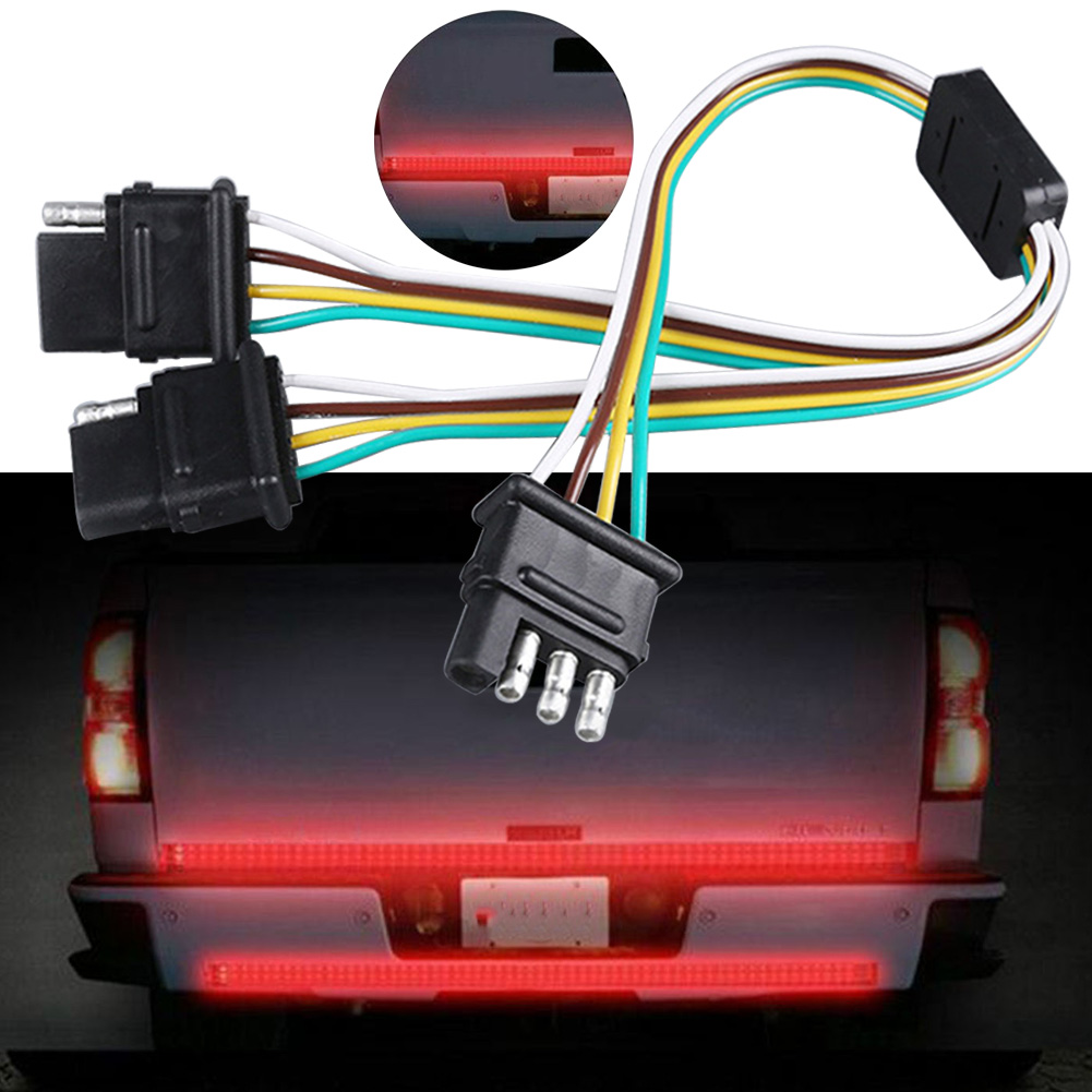 Trailer Light Wiring Harness add 4-Pin Plug 4 Way Flat Adapter Wire Connector 12V Socket Adapters Plugs Accessories