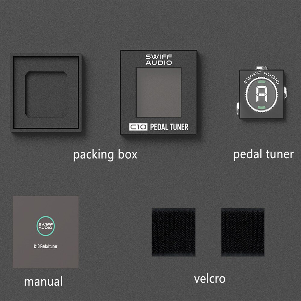 SWIFF C10 Mini Electric Guitar Tuner Mute Tuning LED Display A4 Range 430-449Hz Acoustic Guitar Bass Chromatic Pedal Tuner: Default Title