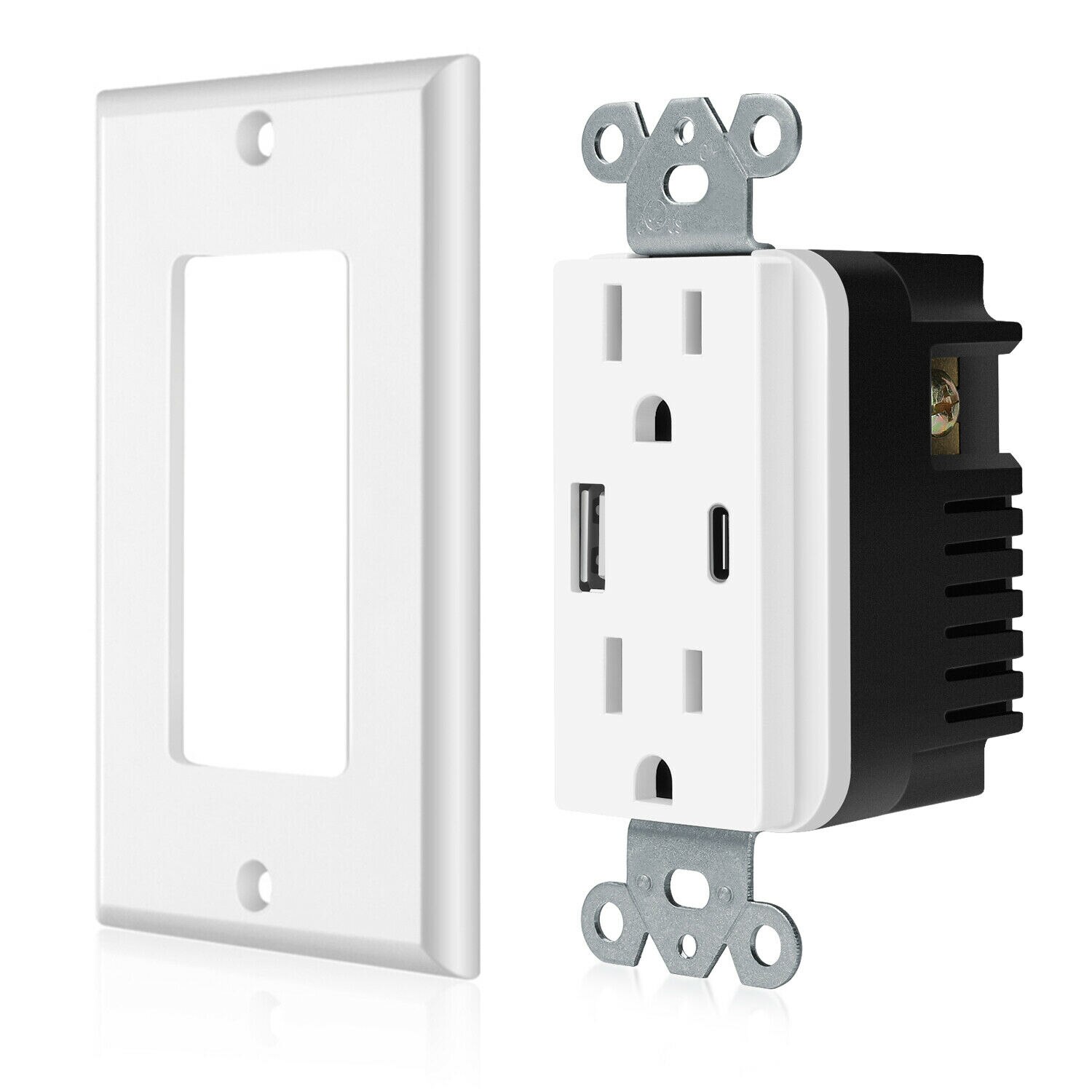 Us amerikansk standard 4.8a vægstik usb type a type c lade strømadapter udtag universal stik, tr beskyttelse, hurtigopladning