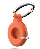 Per AirTag custodia AirTag custodia protettiva in Silicone per paraurti compatibile con Apple AirTag Tracker fibbia portachiavi anti-perso: Orange