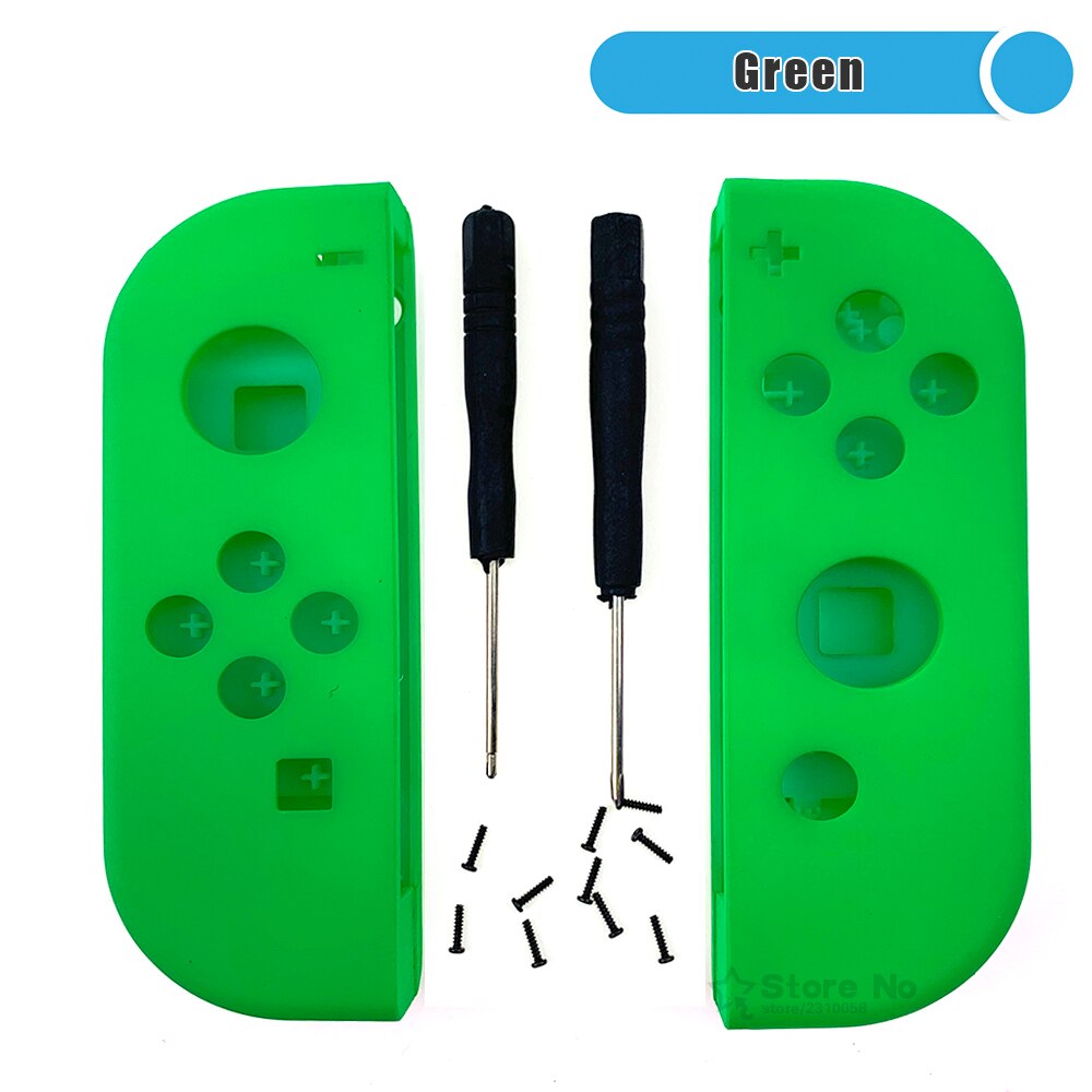 Housing Shell Case Cover for Nintend Switch NS NX Joy Con Controller Replacement Repair Accessories w Middle Frame + Tools: Green