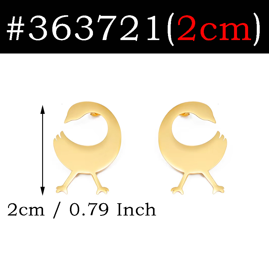 5cm/4cm/2cm African Ancient Cultural Symbol Big Stud Earrings Stainless Steel Dwennimen Sankofa Gye Ethnic Jewelry #363721
