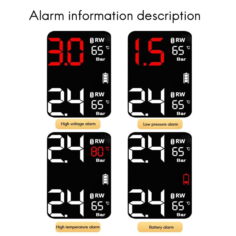 Système de surveillance TPMS sans fil de la pression des pneus de moto, capteur externe solaire, affichage LCD, moniteur de température, alarme