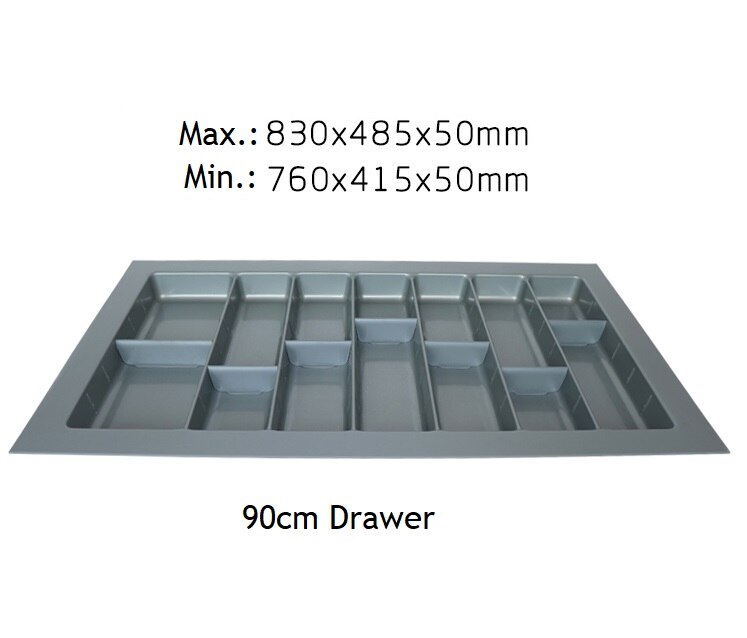 70cm-100cm Sizing ABS Plastic Cuttable cutlery tray insert Inserts utensil holder fitted kitchen drawer box: 90cm divider