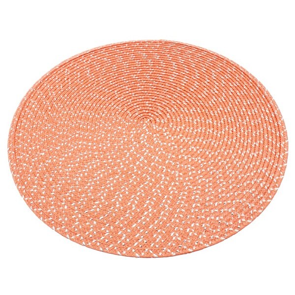 1pc 38 x 38 cm runde coaster isolering bordmåtter puder pvc bord dækkeservietter skridsikre måtter kaffe te dækkeservietter køkken dekoration: Appelsin med pailletter