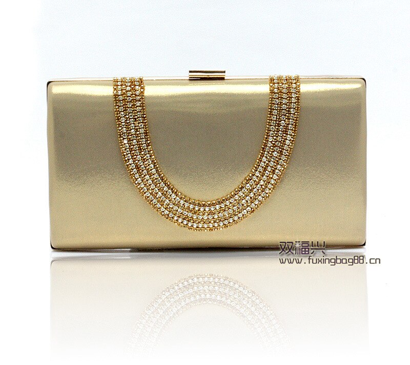 Vrouwen Avondtasje Luxe Zwart/Zilver Wedding Party Bag Diamond Rhinestone Koppelingen Crystal Bling Gold Clutch Bag PuWY139