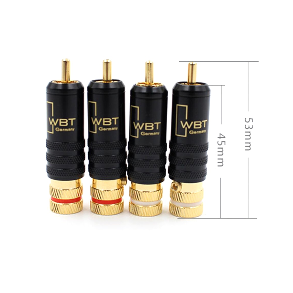 4 sztuk Hifi RCA złącza męskie WBT-0144 linia sygnału WBT 0144 wtyczka RCA lotos głowy miedzi wtyczka RCA złącza wtykowe