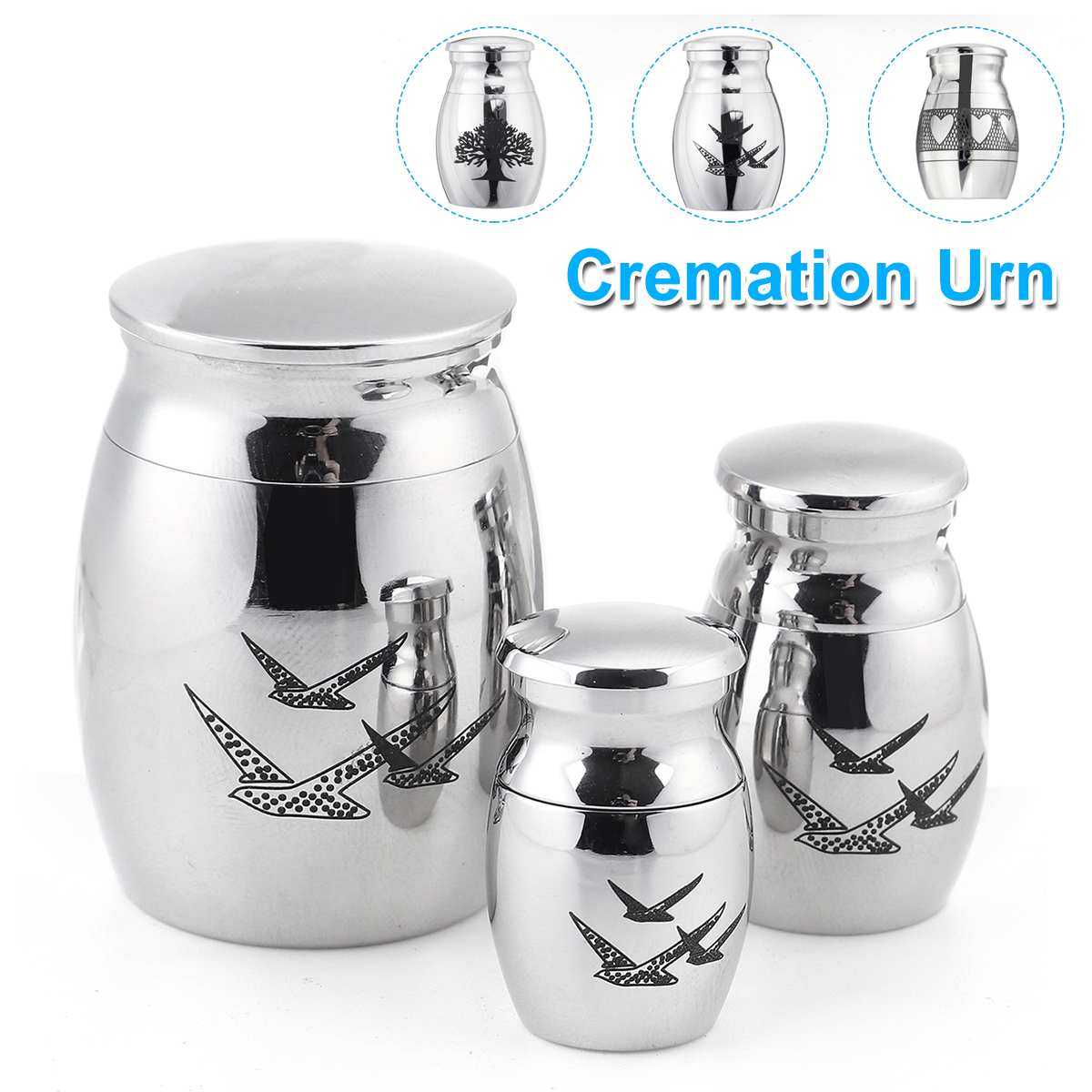 3 type urner af livets træ / hjertekremering urner vestlig stil aske souvenir mindesmærke mini urn begravelseskasse