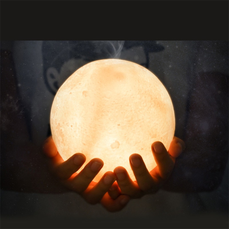 880ML USB Aroma Diffuser Ultrasonic Essential Oil Air Humidifier 3D Moon Lamp Night Light Cool Mist Purifier