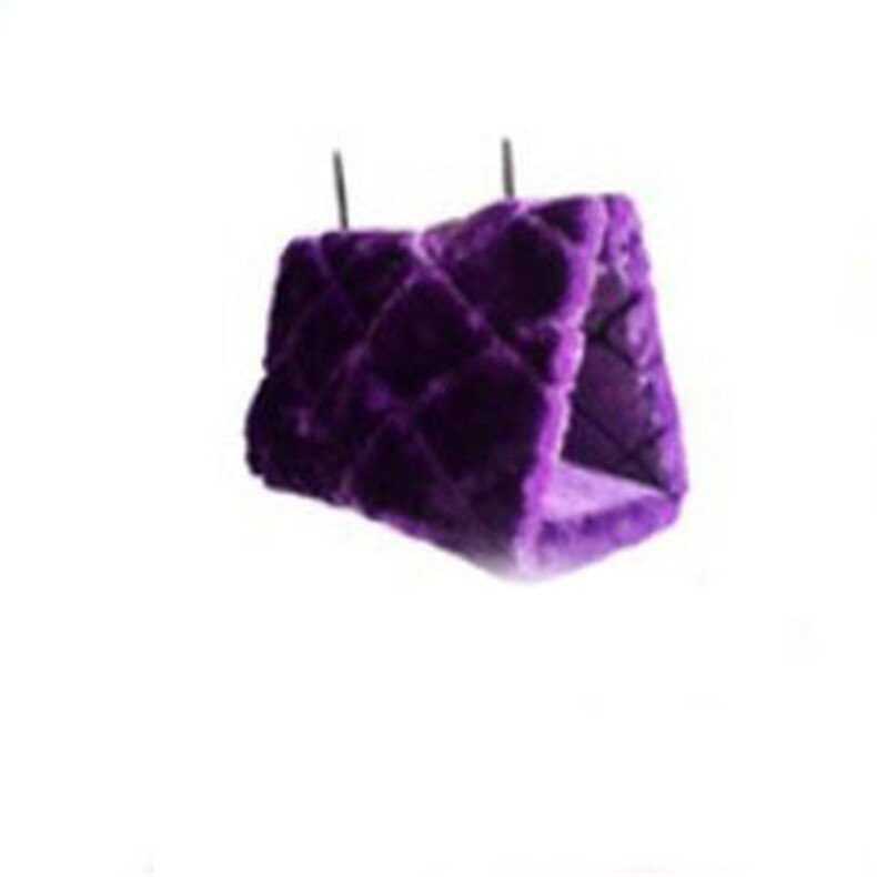 CW024 Pluche Snuggle Vogel Papegaai Shed Hangmat Opknoping Cave Winter Warm Kanarie Hut Nest gratis: Purple / S