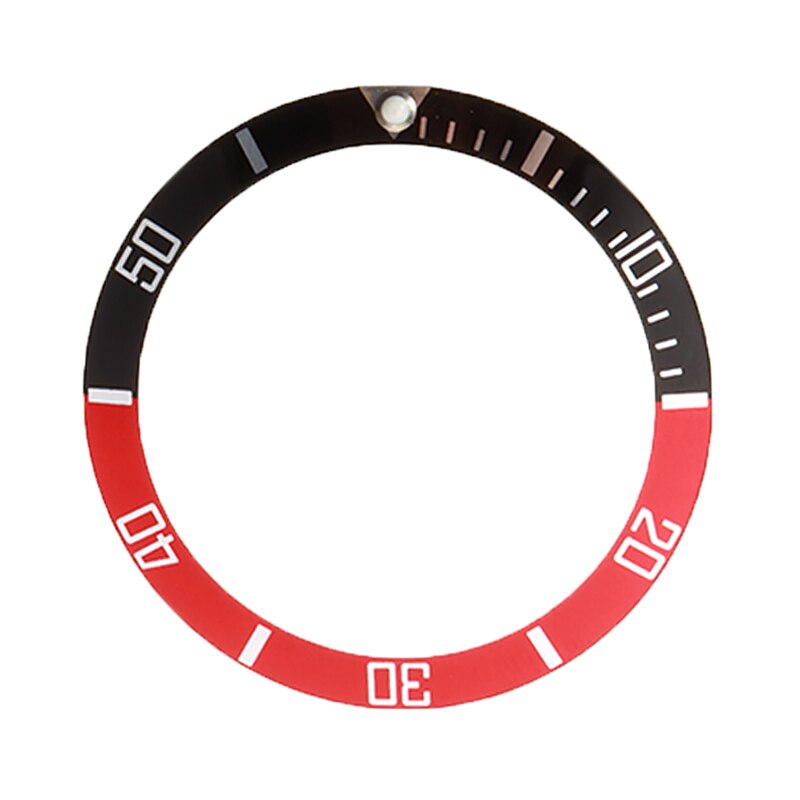 Bisel de plástico para reloj, 4 colores, 38mm de escala, anillo de inserción exterior, Kit de herramientas de reparación de reloj de pulsera, bisel de joyería, caja de relojes: Black Red