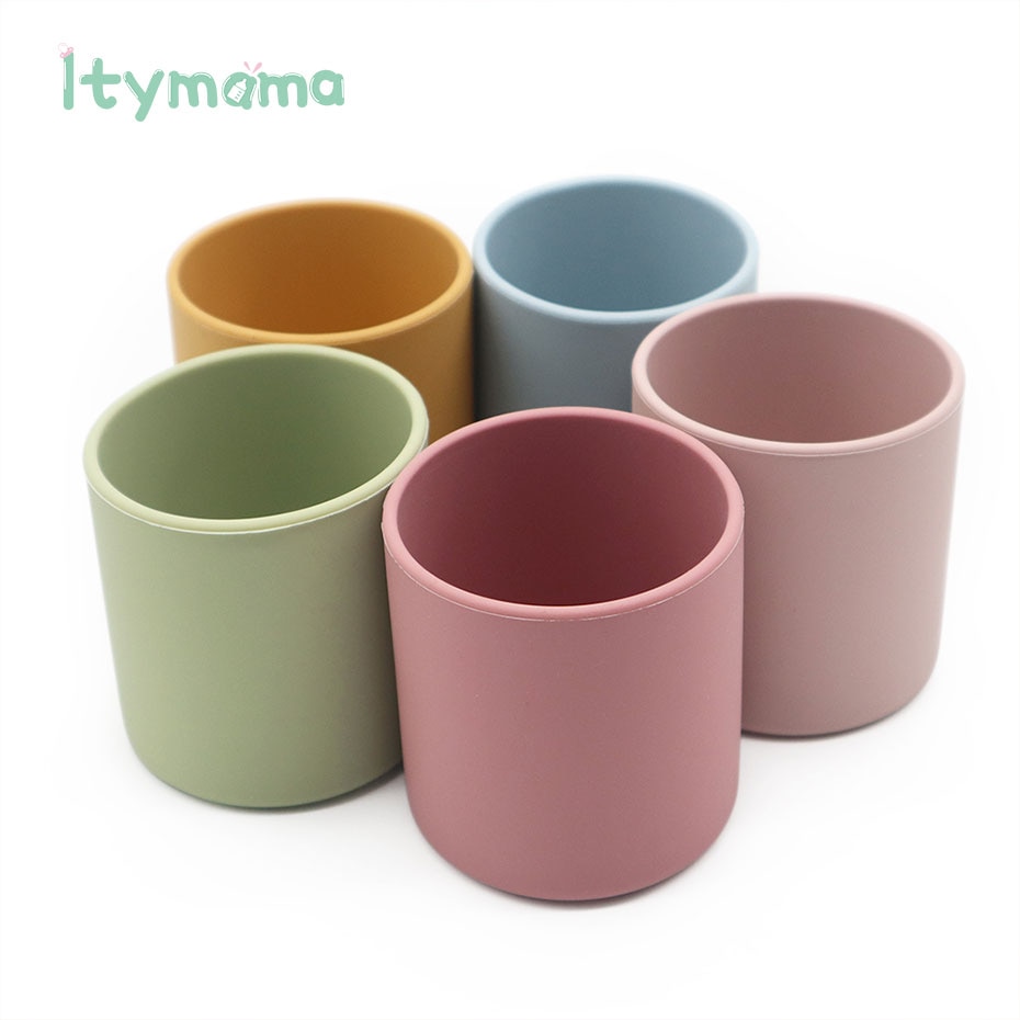 Baby Learn To Drink Cup Drinkware Silicone Cups For Toddlers Kids LeakProof Child Water Cup Bottle Silicone Coloured Portable.