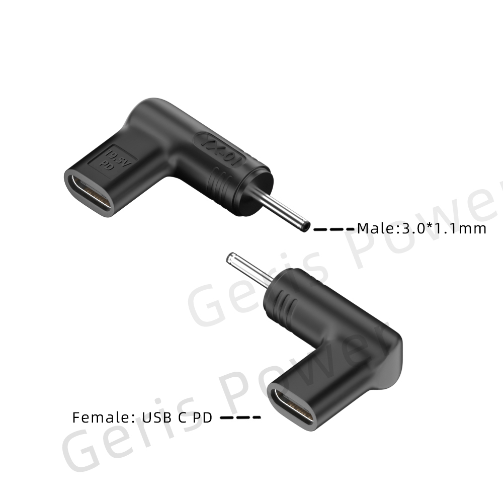 65W 90W 100W USB Type C PD to DC 4.5x3.0 7.4x5.0 4.0x1.35 5.5x2.5 5.5x1.7 3.0x1.1mm Laptop Charger Converter for Lenovo Asus Hp: Dark Grey