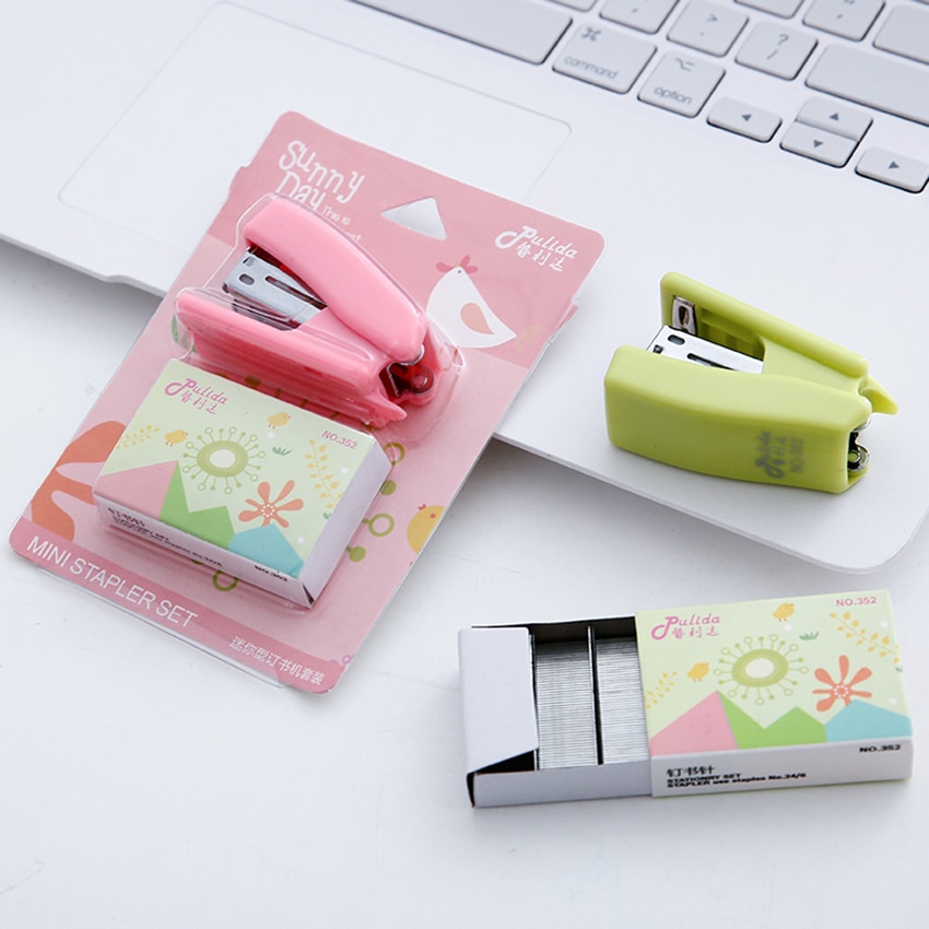 Instrukcja mini zszywacz z zszywki, 2-12 arkuszy 80g PAPIER robić KOPIOWANIA przydatne mini zszywacz dla studenta biurowe wiążące biurowe dostaw