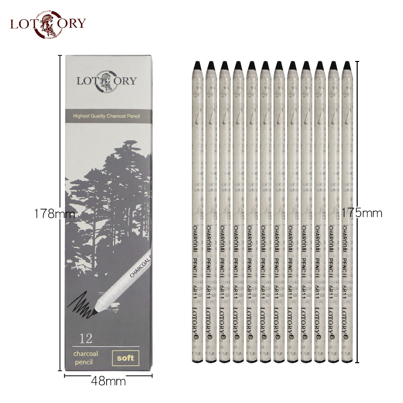 LOTORY 6811 węgiel ołówki 12 sztuk szkic długopisy węglowe miękkie ręcznie łza węglowego długopis narzędzie robić rysowania malowanie artykuły papiernicze