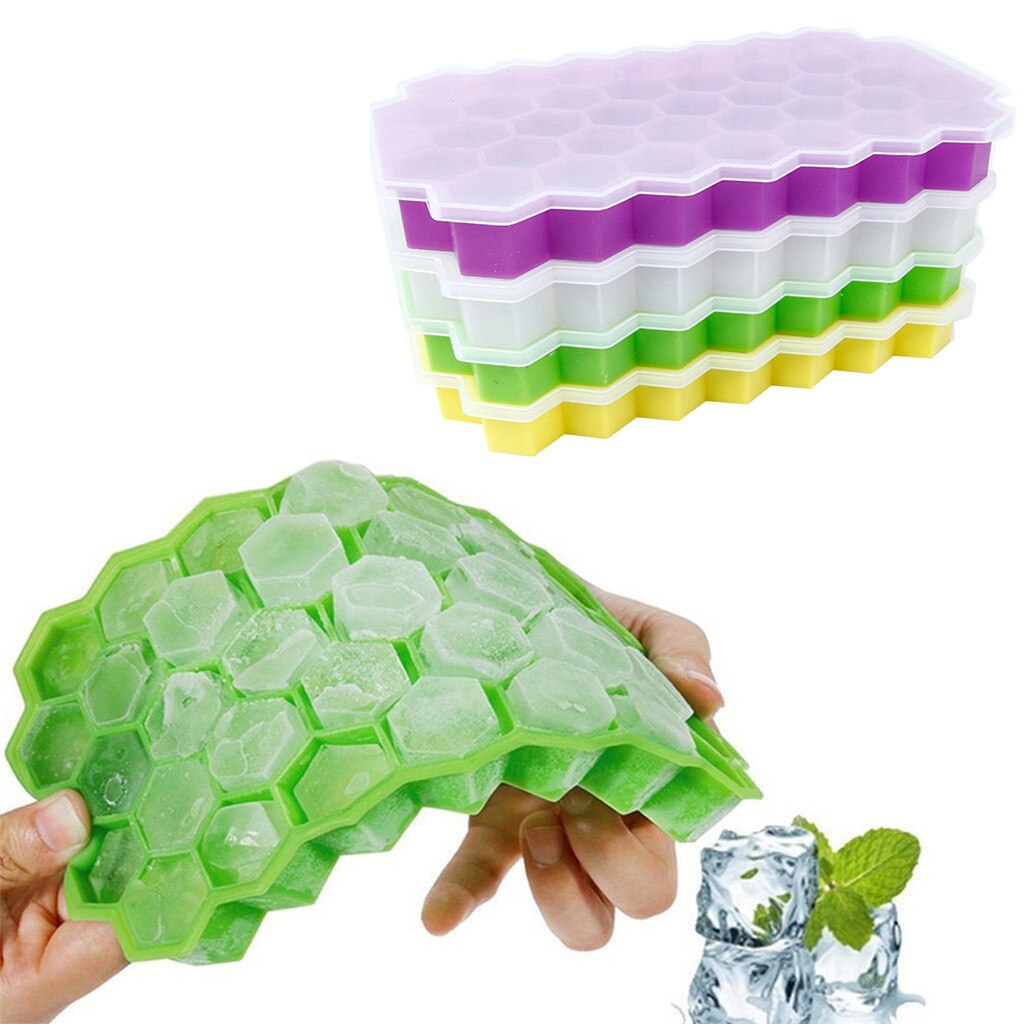 Honingraat Ice Cube Tray Cubes Silicone Ice Cube Maker Mold Met Deksels Voor Ijs Party Whiskey Cocktail Koud Drankje kerst