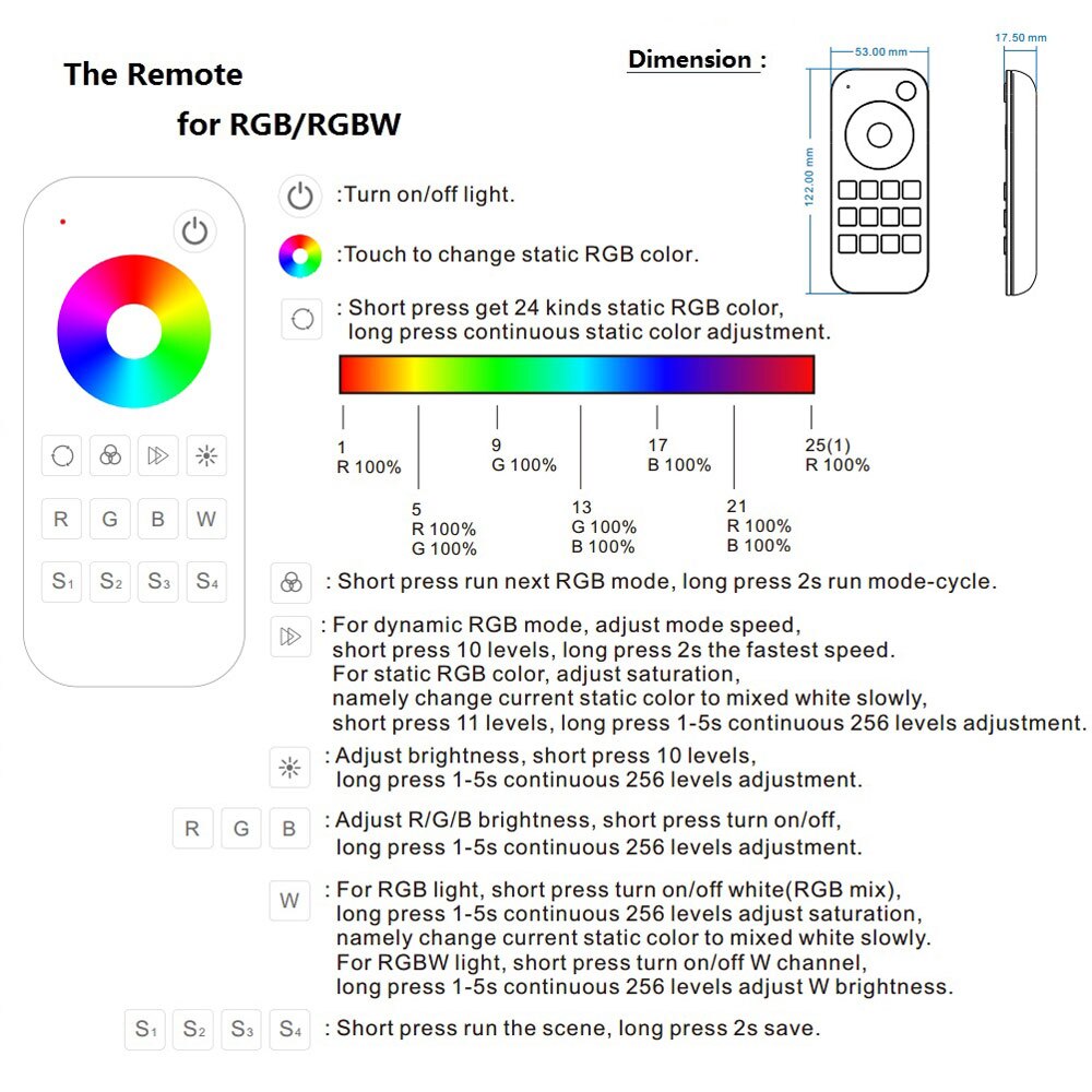 RF 12 v 24 v 2,4g RGB RGBW Controller Led-streifen RGB Controller Wireless RF Remote Controller 12 Volt fernbedienung V3
