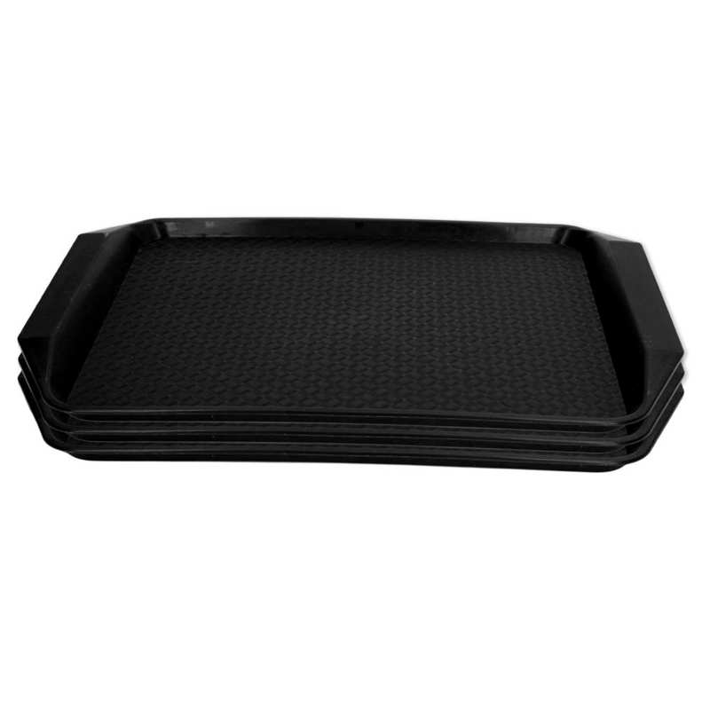 Plastic Tray Food Tray Stackable Multifunction for Hotels for Buffet Restaurant: black