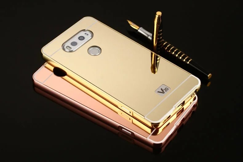 Luxe Rose Goud Spiegel Gevallen Voor LG V10 Alumimum Metalen Frame shell Cover voor LG V20