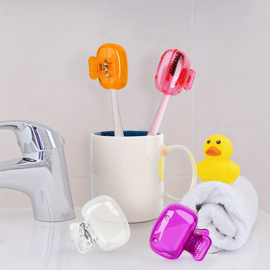 Newest Toothbrush Storage Clip Household Travel Portable Anti-dust Toothbrush Head Protector Multiple Functions Travel Organizer