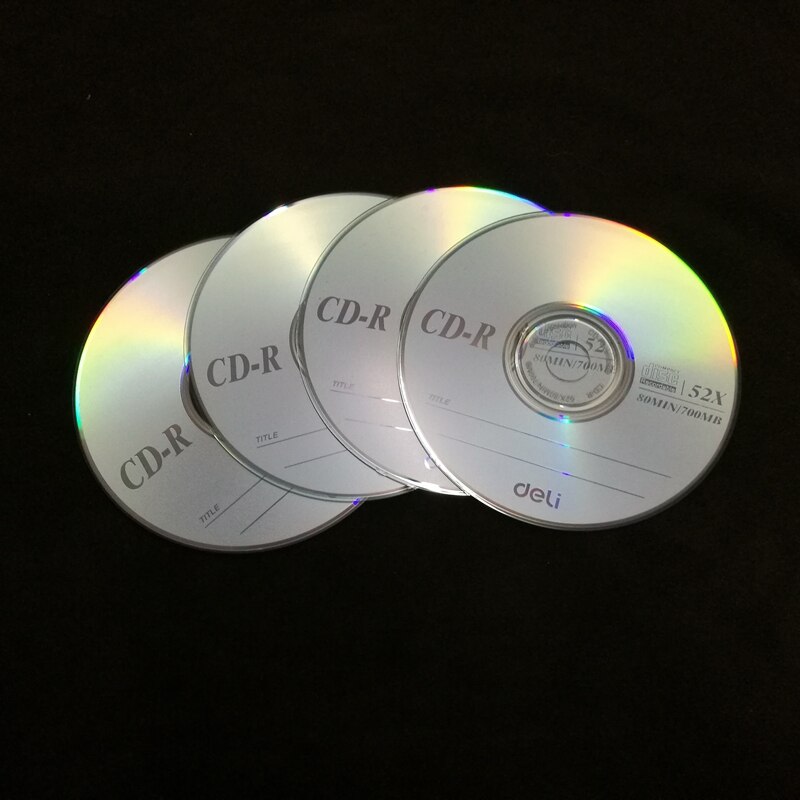 4 pièces/lot Deli 3725 CD-R disques vierges disque compact enregistrable 700MB/80min/52x CD-R disques vierges monobloc