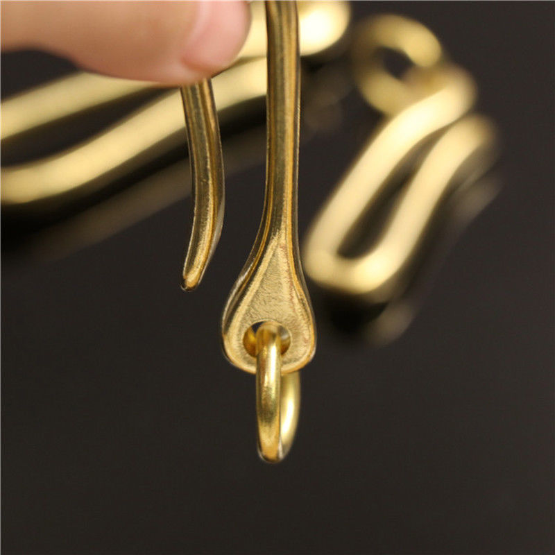 Cintura In Ottone Massiccio O-ring Gancio Diavolo Teschio Drago Gancio Chiave Fob Clip Portachiavi Portachiavi Portachiavi Catena Portafoglio Va Gancio In Pelle Artigianato Arredamento - Foto 13