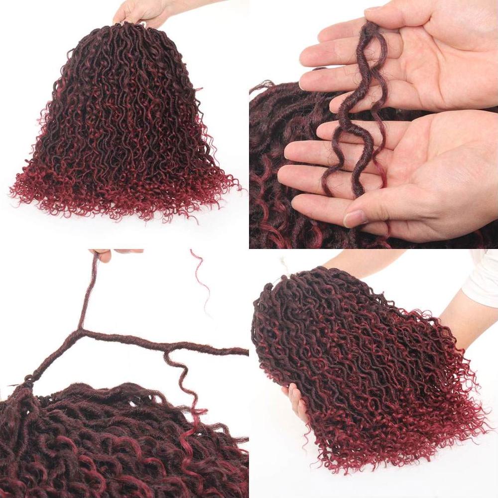 Leeven 18 pouces Faux Locs Crochet cheveux ondulés synthétique Passion torsadé tresse Crochet perruque bohème Cruly cheveux pour les femmes