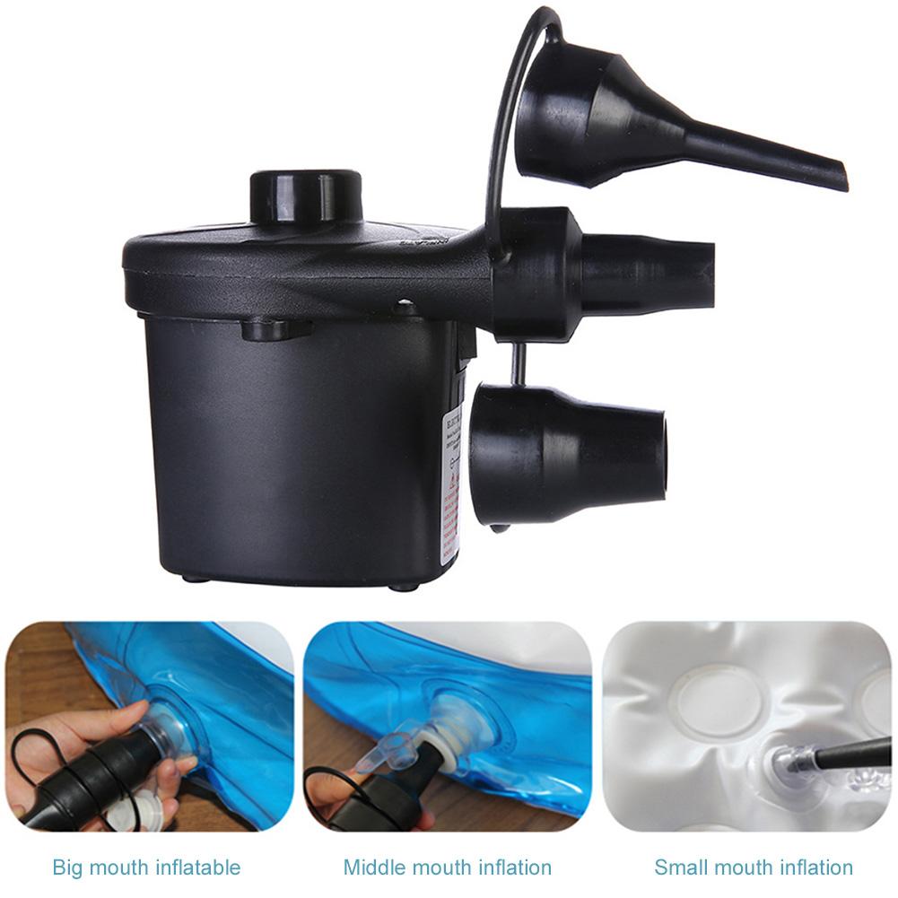Electric Air Pump with 3 Nozzles Portable Quick-Fill Pump Fast Inflator for Inflatable Pool Floats Cushions Air Mattress Boats