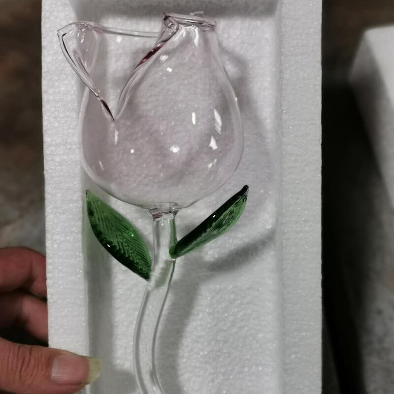 Fancy Red Wine Goblet Wine Cocktail Glasses 100ml Rose Flower Shape Wine Glass Party Barware Drinkware