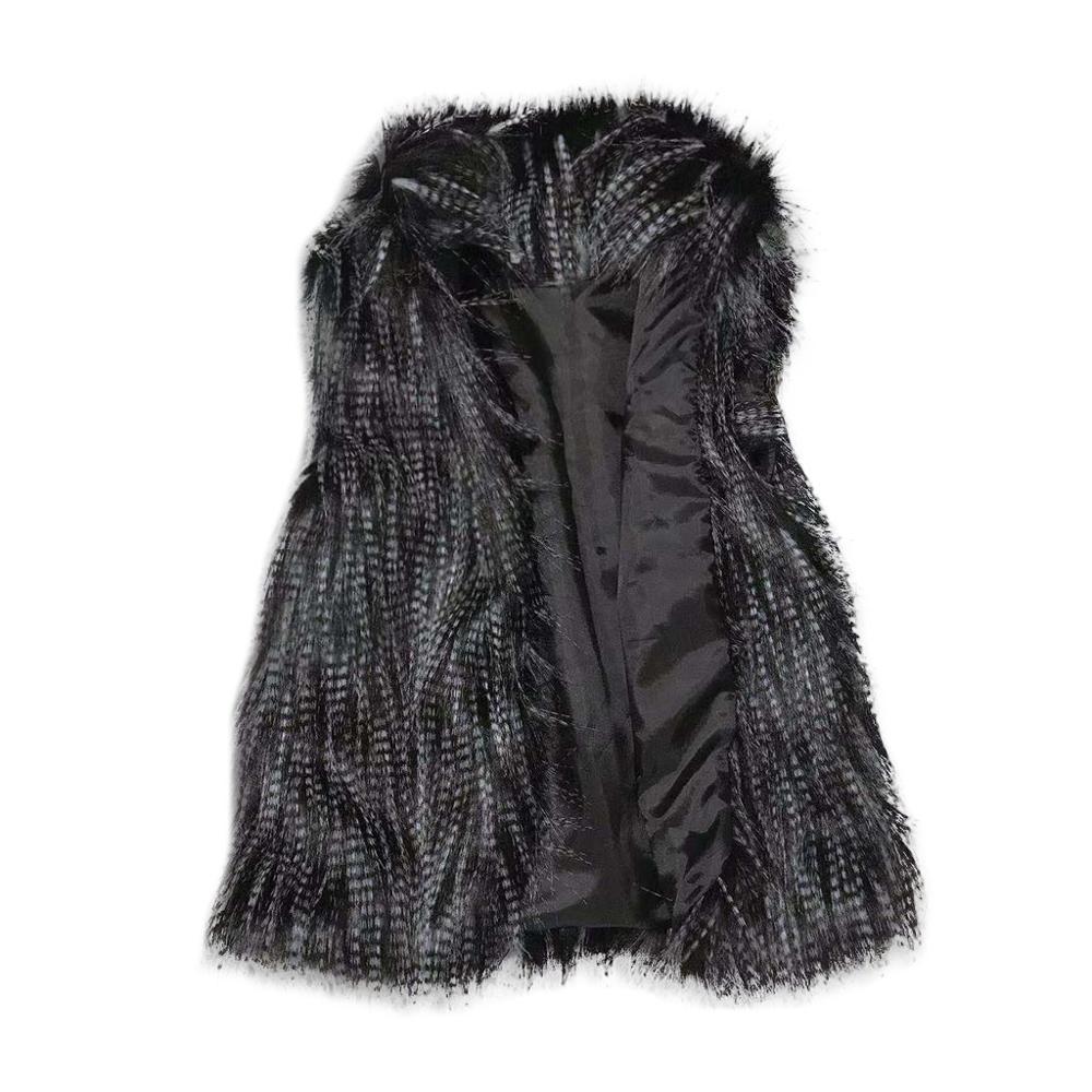 Unique femmes gilet polaire arctique hiver rayé col rond à manches longues Blouse solide dames manteaux gilet manteau femme: Multicolor / M